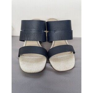 Splendid Women's Leather Matty Heeled Espadrille Sandal Navy Size 9.5 Strappy